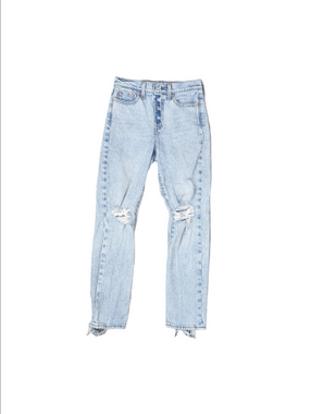 Levi's Wedgie Straight Jeans Distressed Deconstructed Size 25